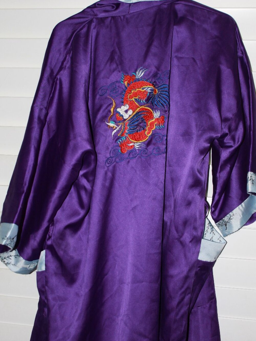 PLUS SIZE Purple KIMONO HEAVY SILK  (Size XL) UNISEX